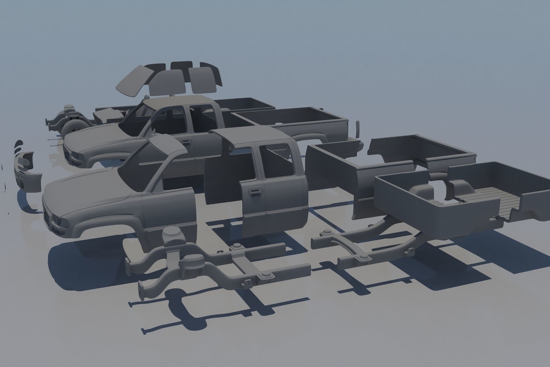 GMC Sierra 2003 Extended Cab 3D print model_16