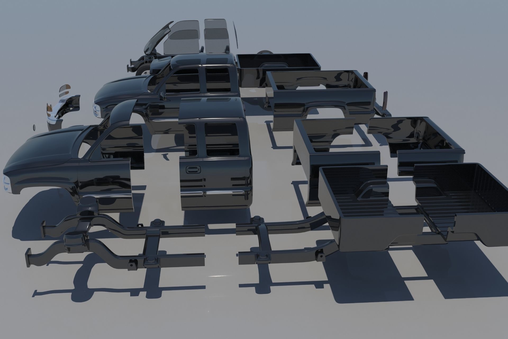 GMC Sierra 2003 Extended Cab 3D print model_10