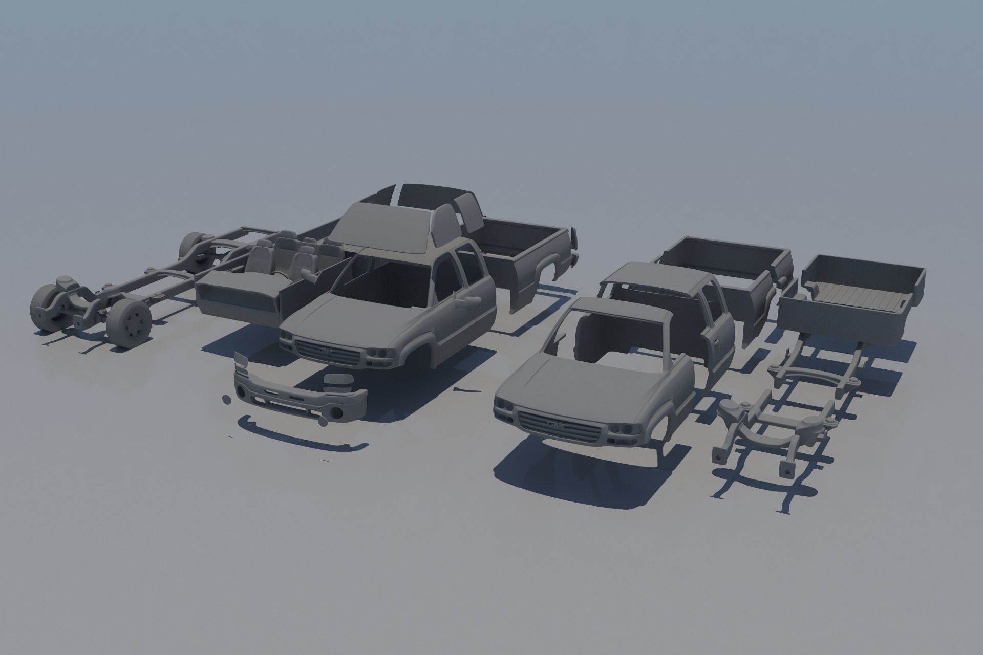 GMC Sierra 2003 Extended Cab 3D print model_15