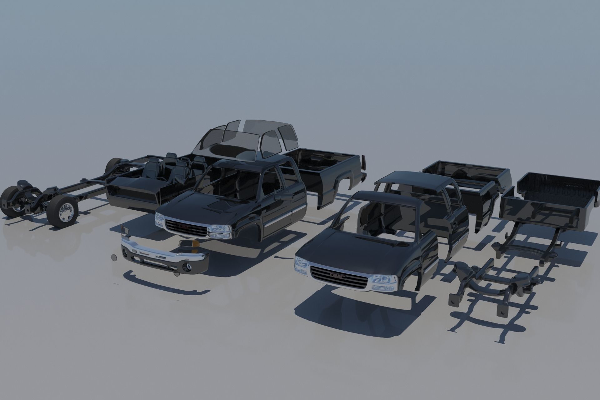 GMC Sierra 2003 Extended Cab 3D print model_9