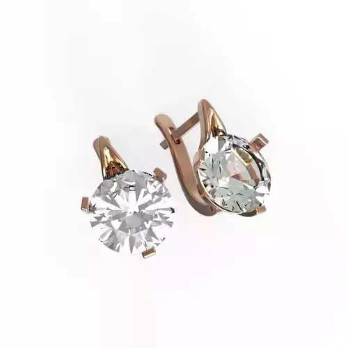 G0149 pair of rose gold stud earrings with diamonds