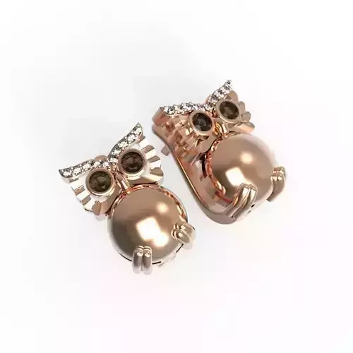 G0147 rose gold owl earrings