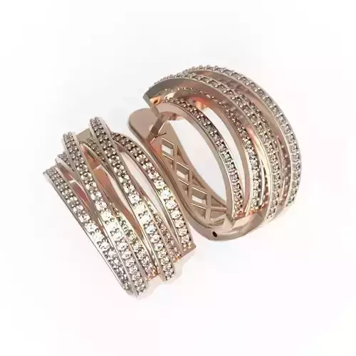 G0144 rose gold diamond hoop earrings