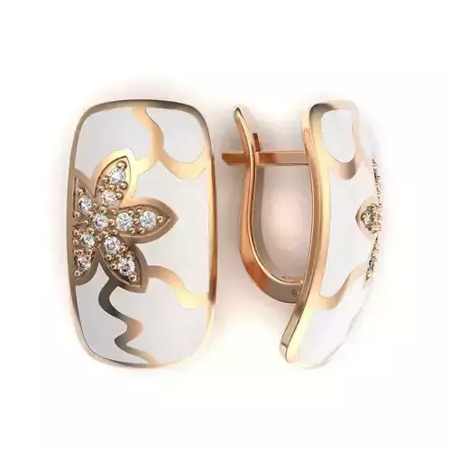 G0142 rose gold earrings with diamonds