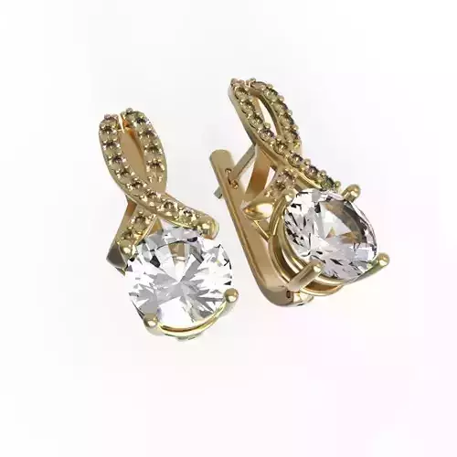G0137 gold plated earrings with cubic zirconia