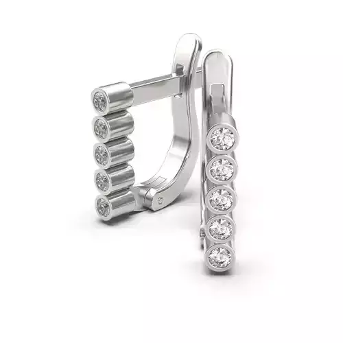 G0132 diamond hoop earrings in gold