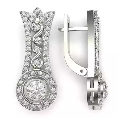 G0128 elegant pair of earrings with diamonds