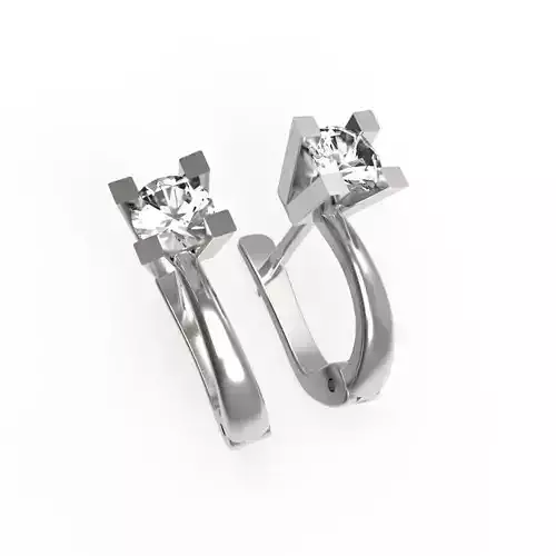 G0125 gold diamond hoop earrings