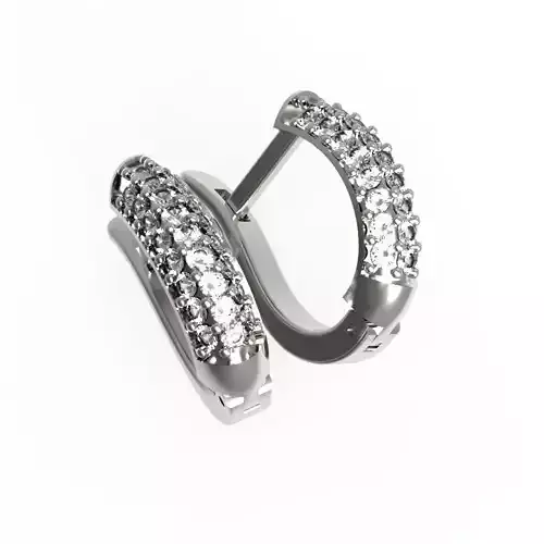 G0123 gold diamond hoop earrings