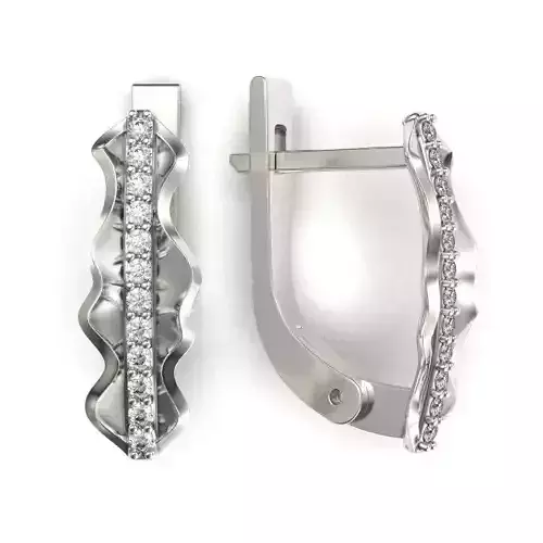 G0117 gold diamond hoop earrings