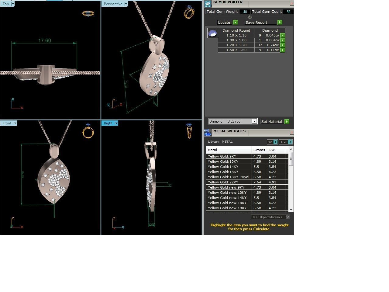 Solitaire Pendant 3DM STL OBJ FBX Renders Details 3D print model_6