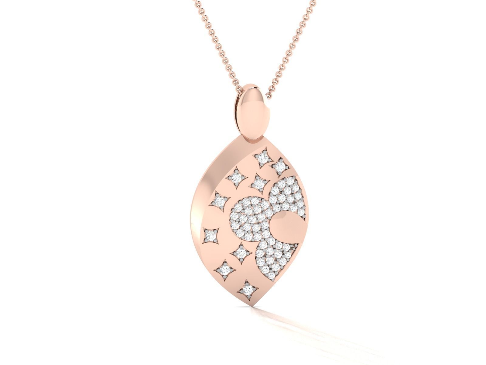 Solitaire Pendant 3DM STL OBJ FBX Renders Details 3D print model_4