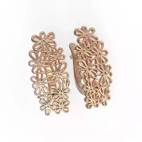 G0106 daisy hoop earrings in rose gold