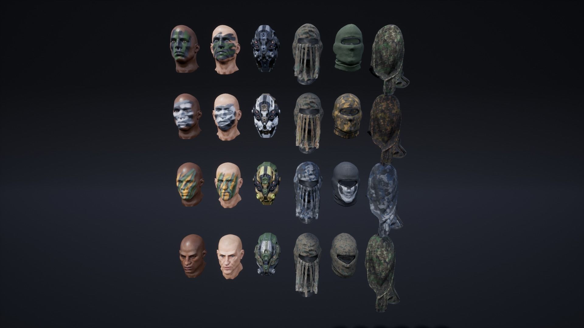 Sniper different colored guns Low-poly 3D model_11