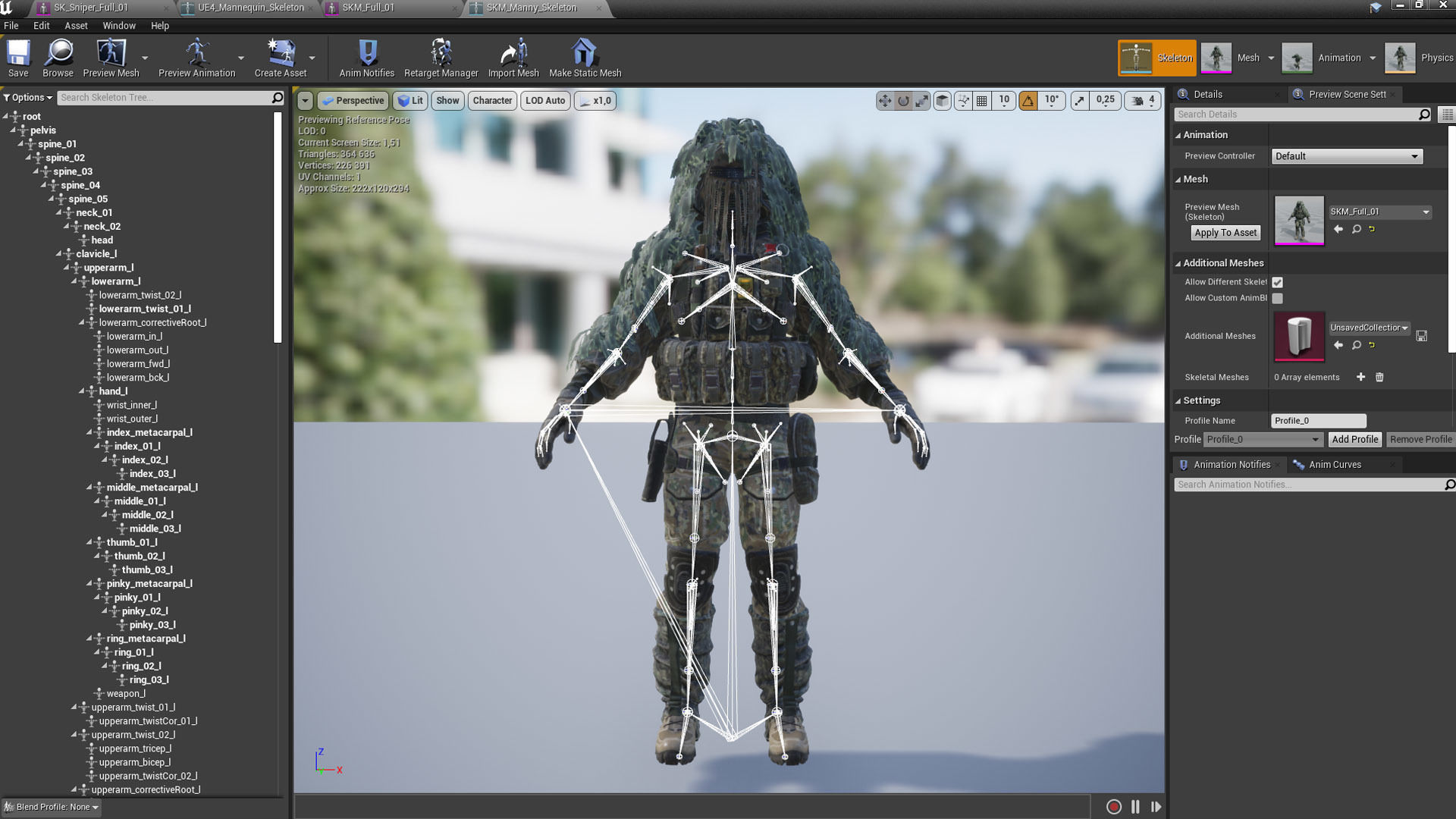 Sniper different colored guns Low-poly 3D model_6