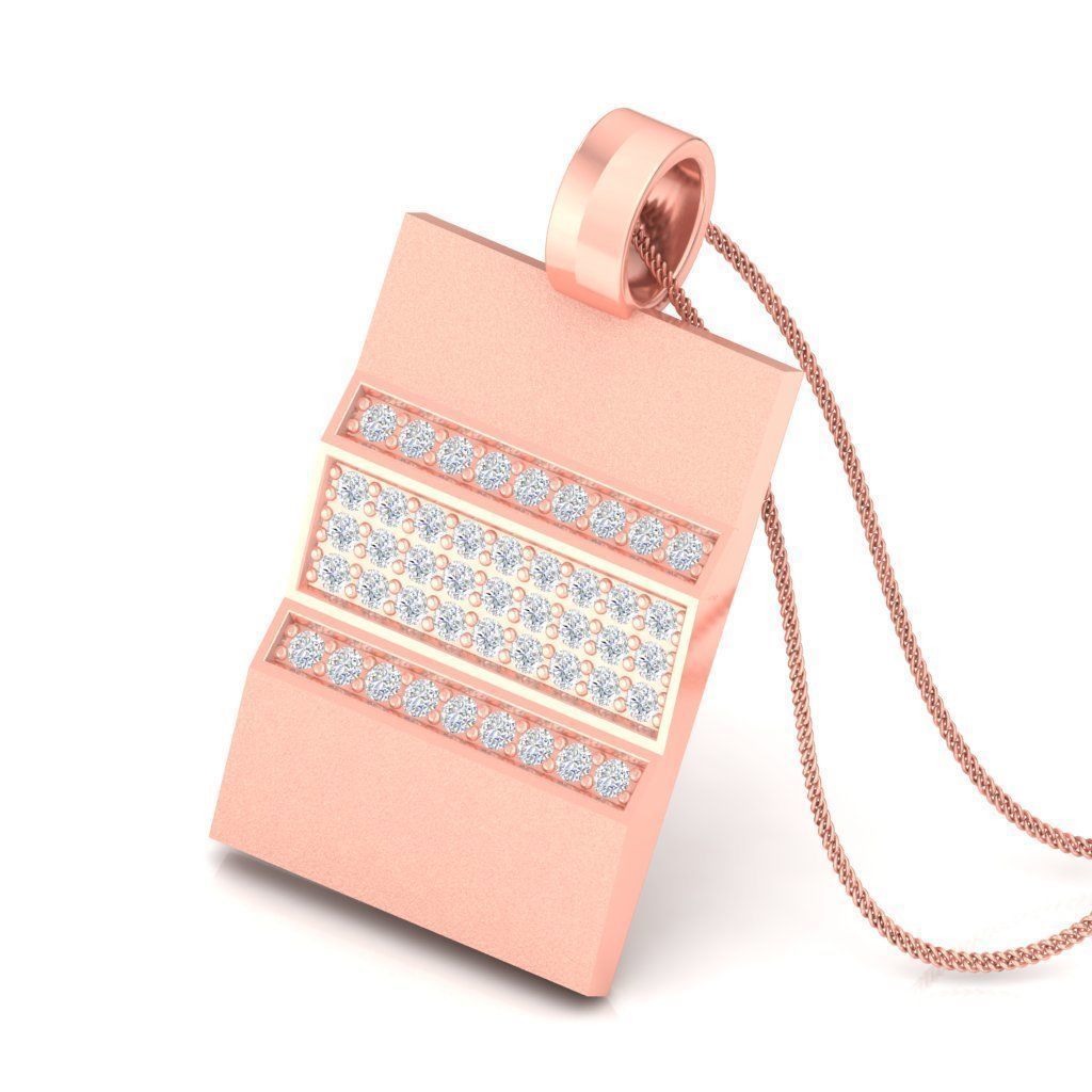 Solitaire Pendant 3DM STL OBJ FBX Renders Details 3D print model_1