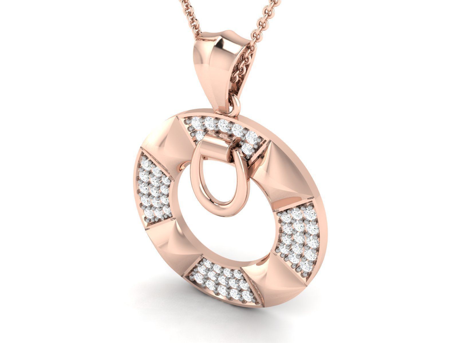 Solitaire Pendant 3DM STL OBJ FBX Renders Details 3D print model_3