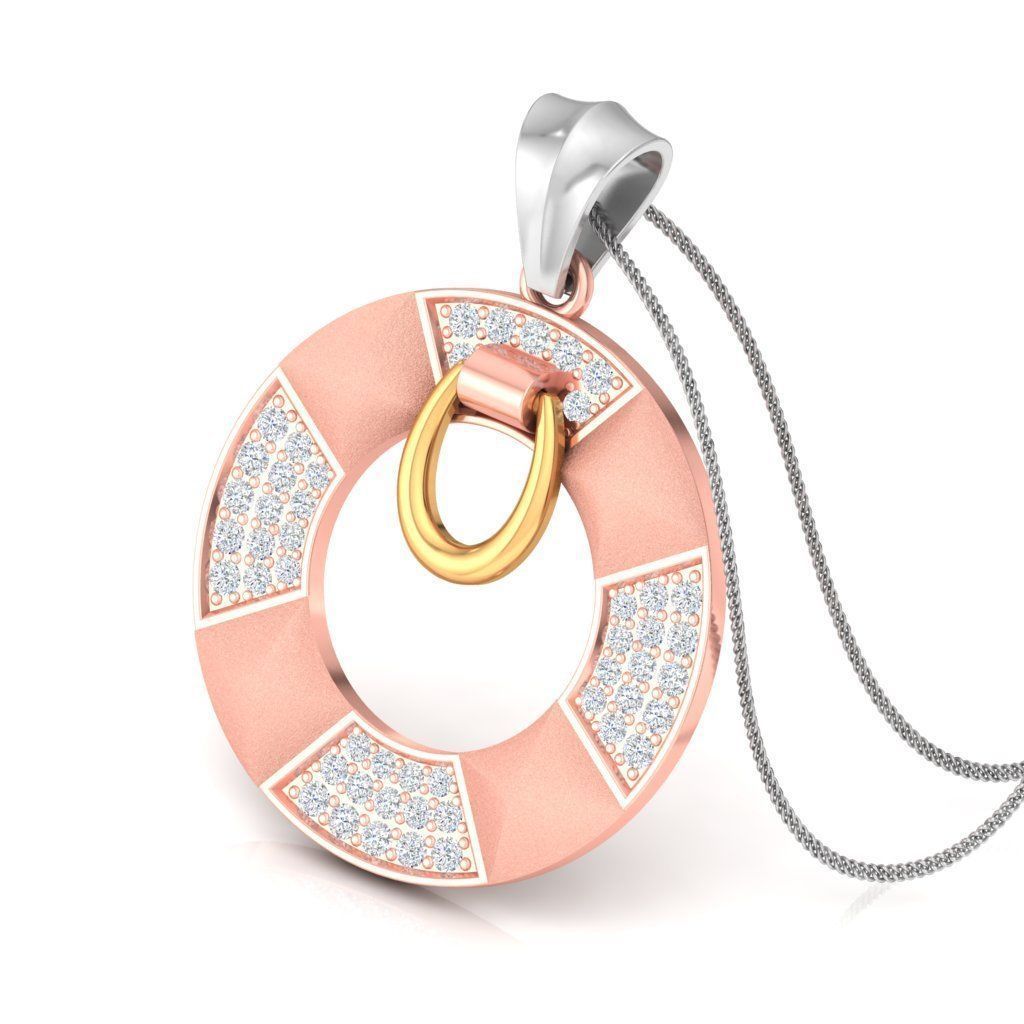 Solitaire Pendant 3DM STL OBJ FBX Renders Details 3D print model_1