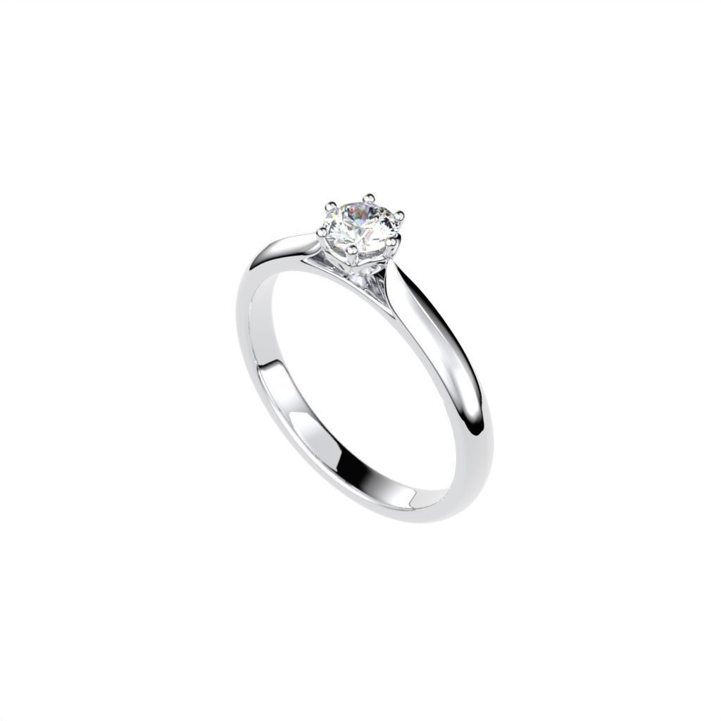 Solitaire rings with victorian style head N20 3D print model_29