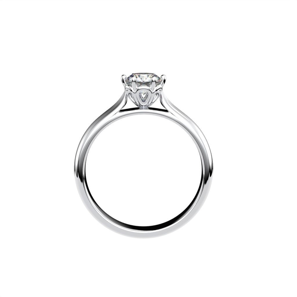 Solitaire rings with victorian style head N20 3D print model_2
