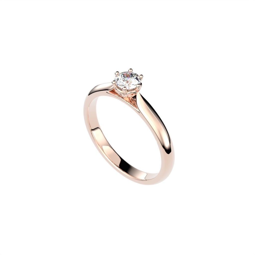 Solitaire rings with victorian style head N20 3D print model_28