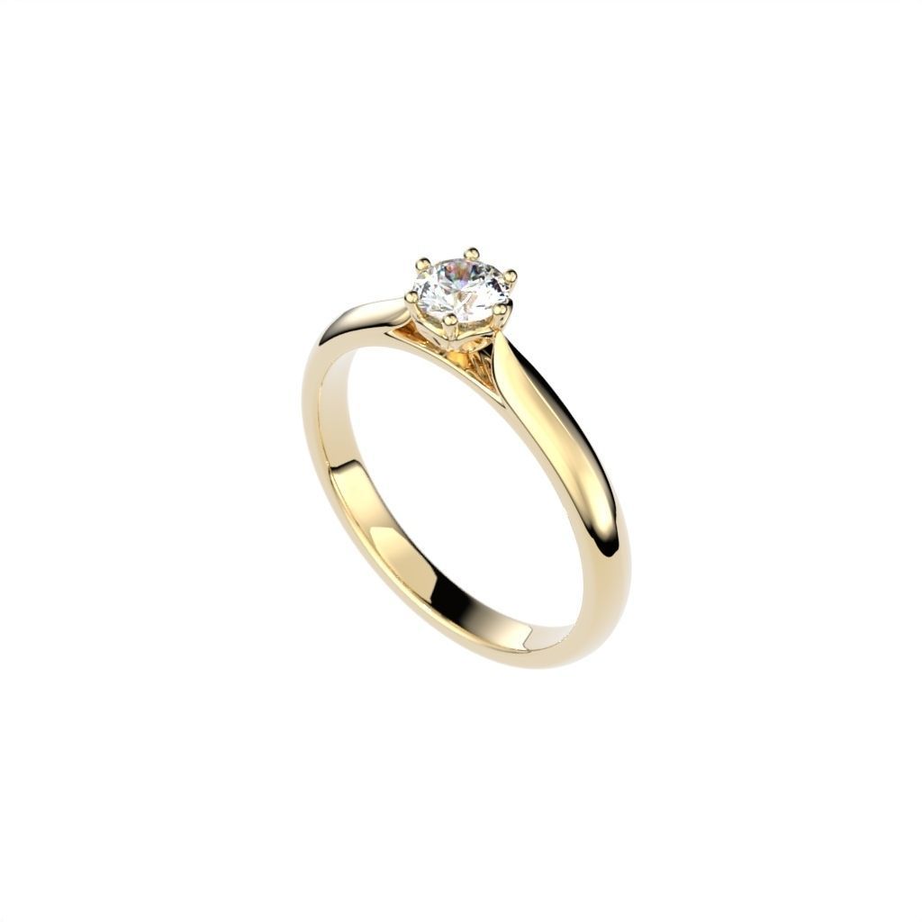 Solitaire rings with victorian style head N20 3D print model_27