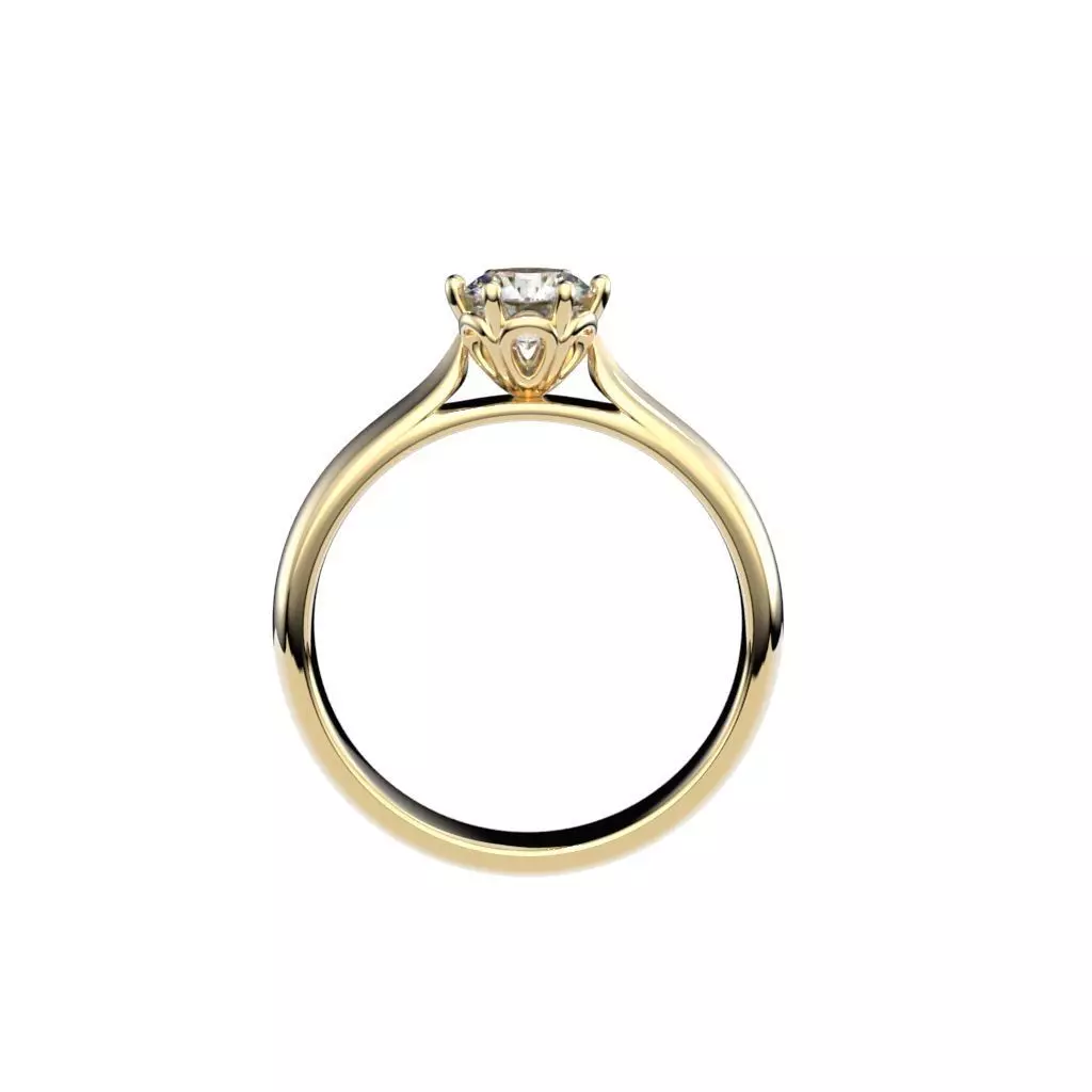 Solitaire rings with victorian style head N20 3D print model_0