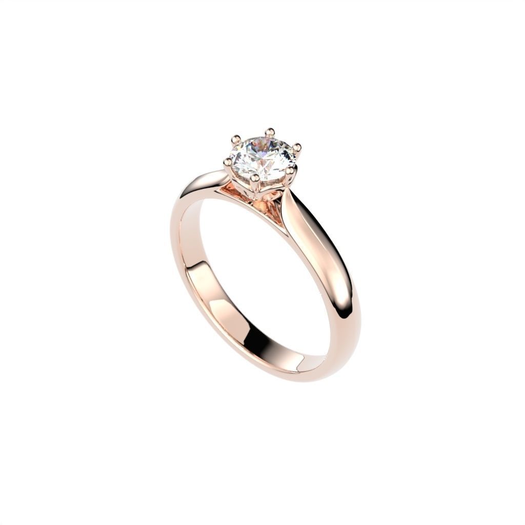 Solitaire rings with victorian style head N20 3D print model_25