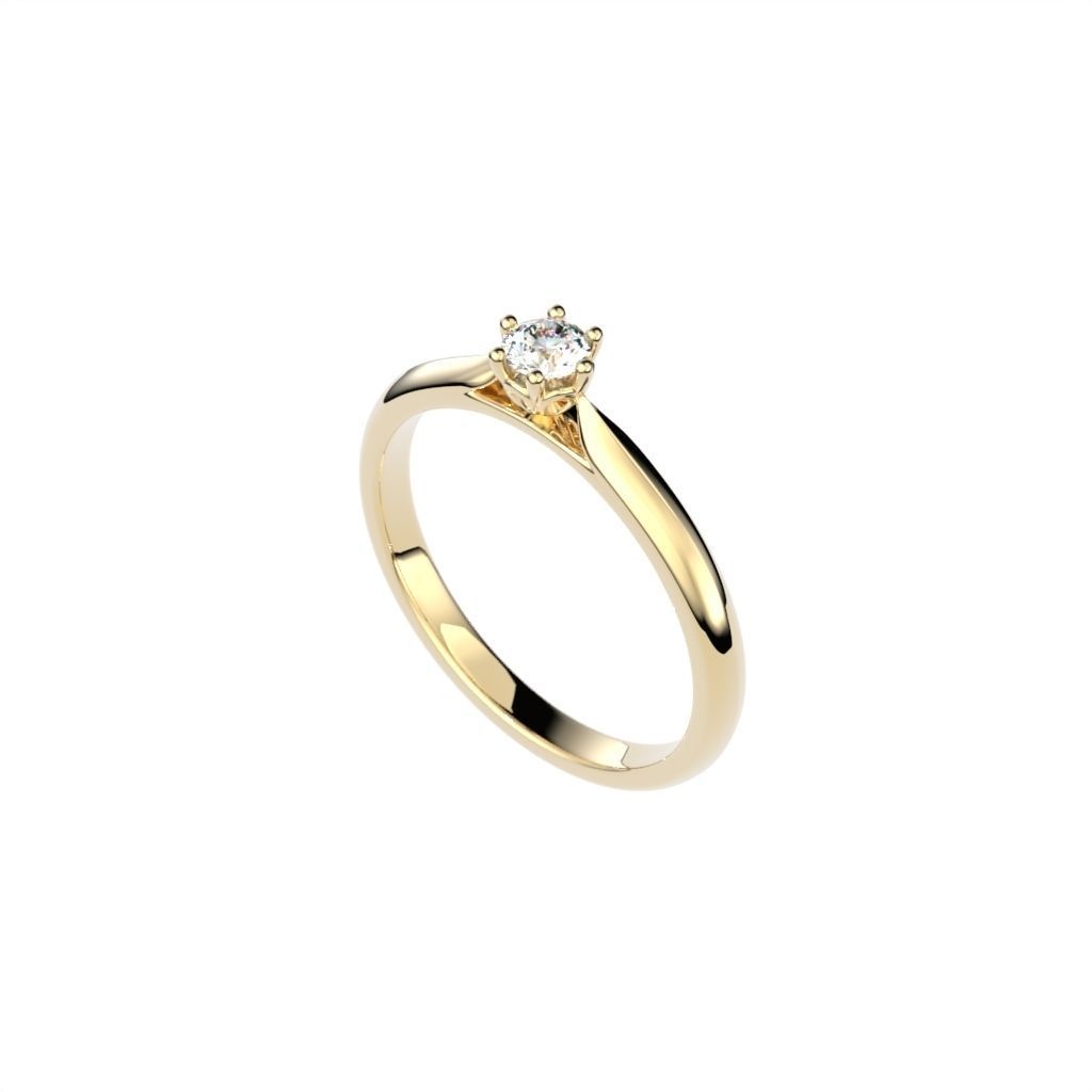 Solitaire rings with victorian style head N20 3D print model_33
