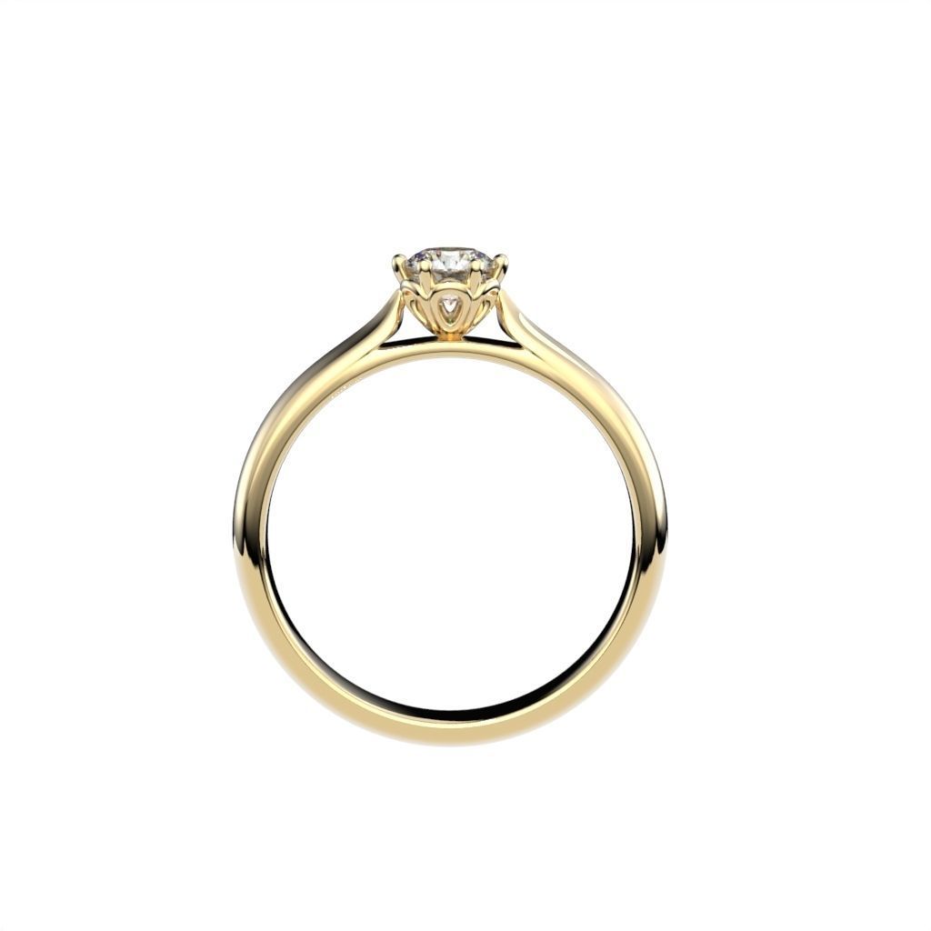 Solitaire rings with victorian style head N20 3D print model_3