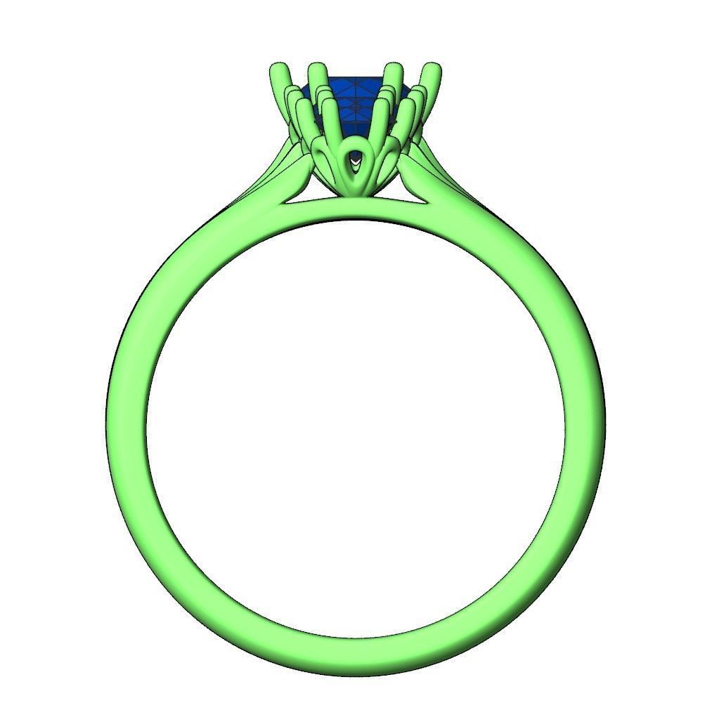 Solitaire rings with victorian style head N20 3D print model_39