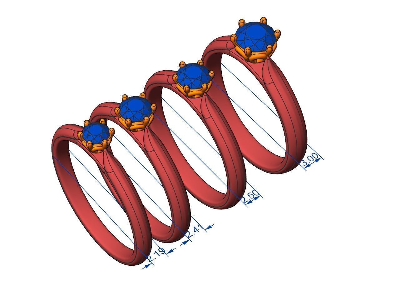 Solitaire rings with victorian style head N20 3D print model_36