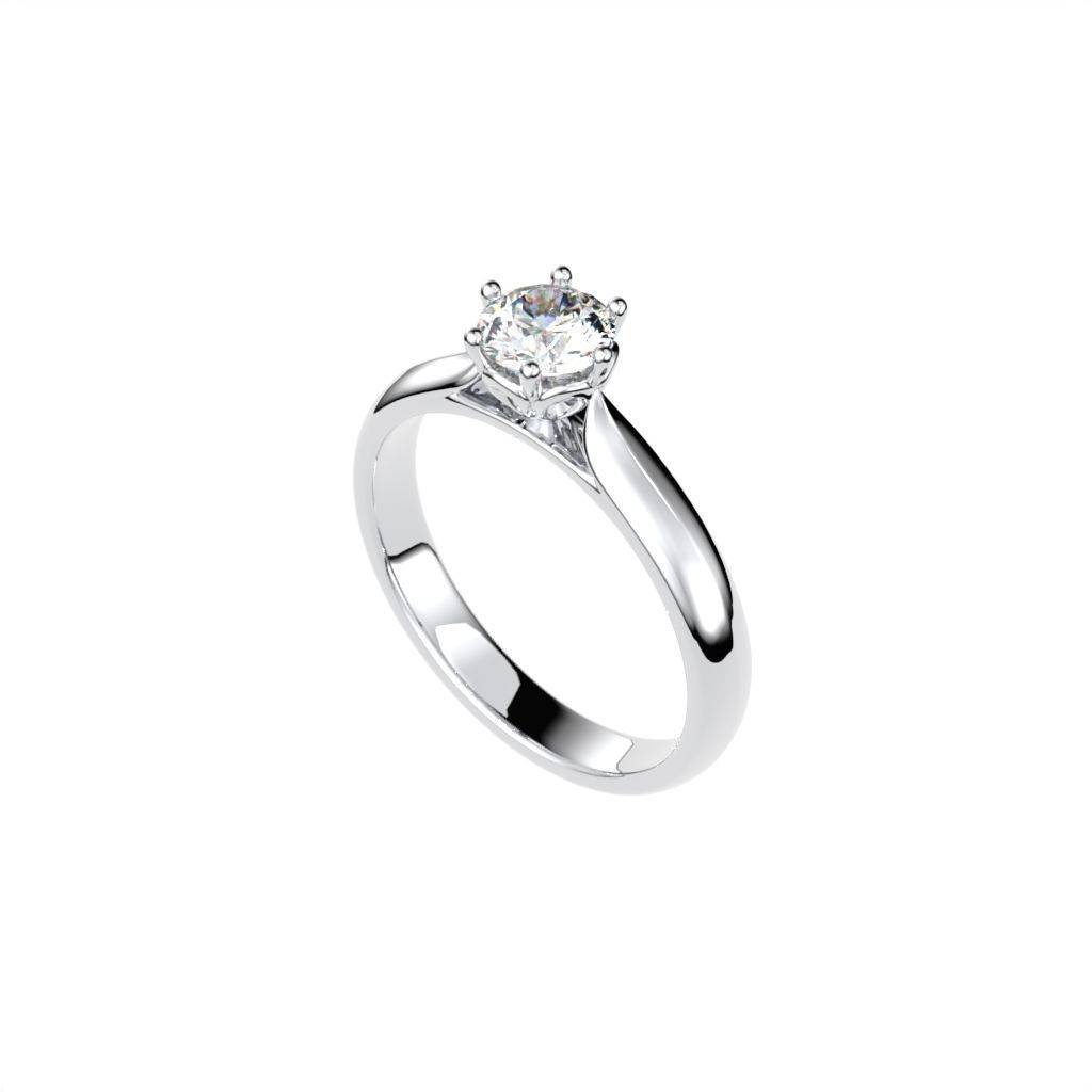 Solitaire rings with victorian style head N20 3D print model_26
