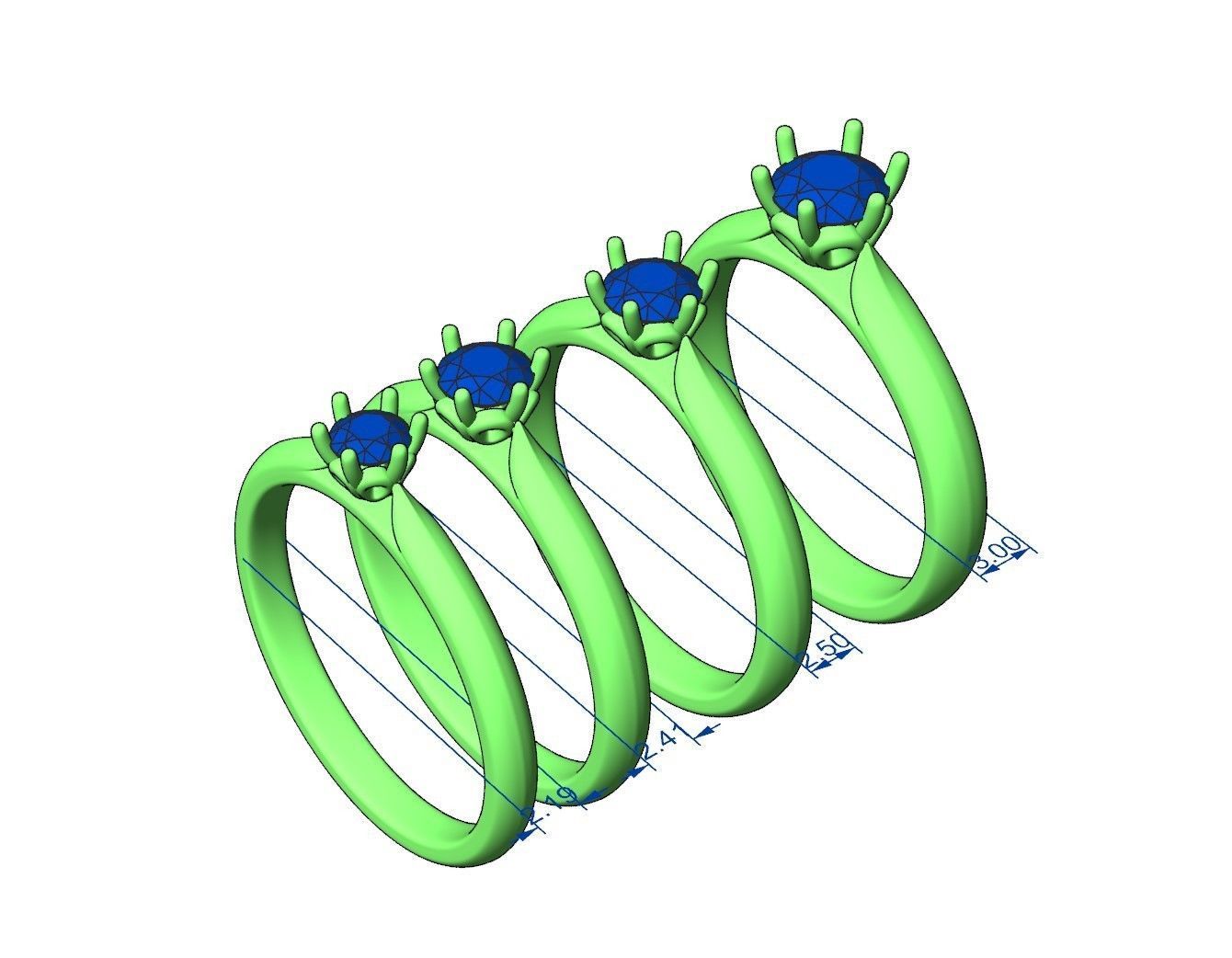 Solitaire rings with victorian style head N20 3D print model_38