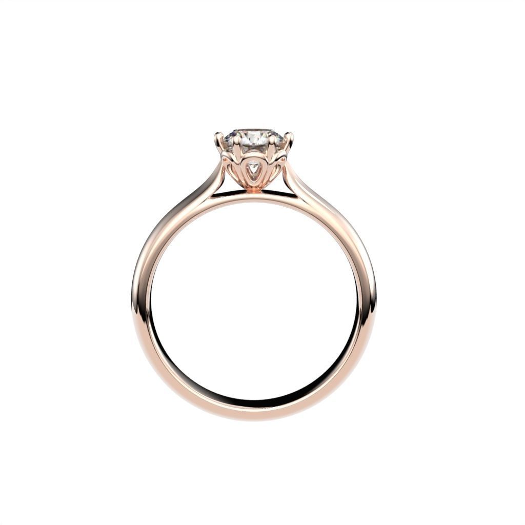 Solitaire rings with victorian style head N20 3D print model_1