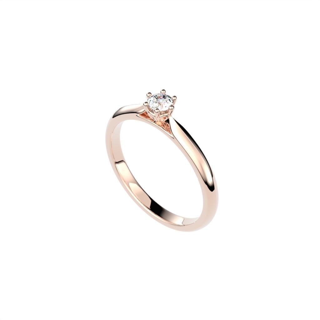 Solitaire rings with victorian style head N20 3D print model_34