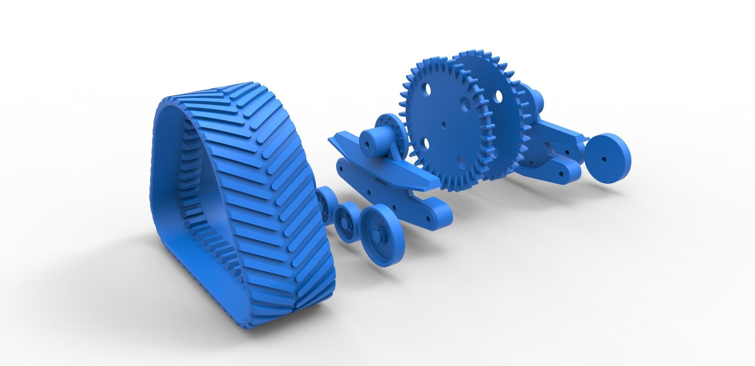 Rear Track of tractor Scale 1 to 25 3D print model_23