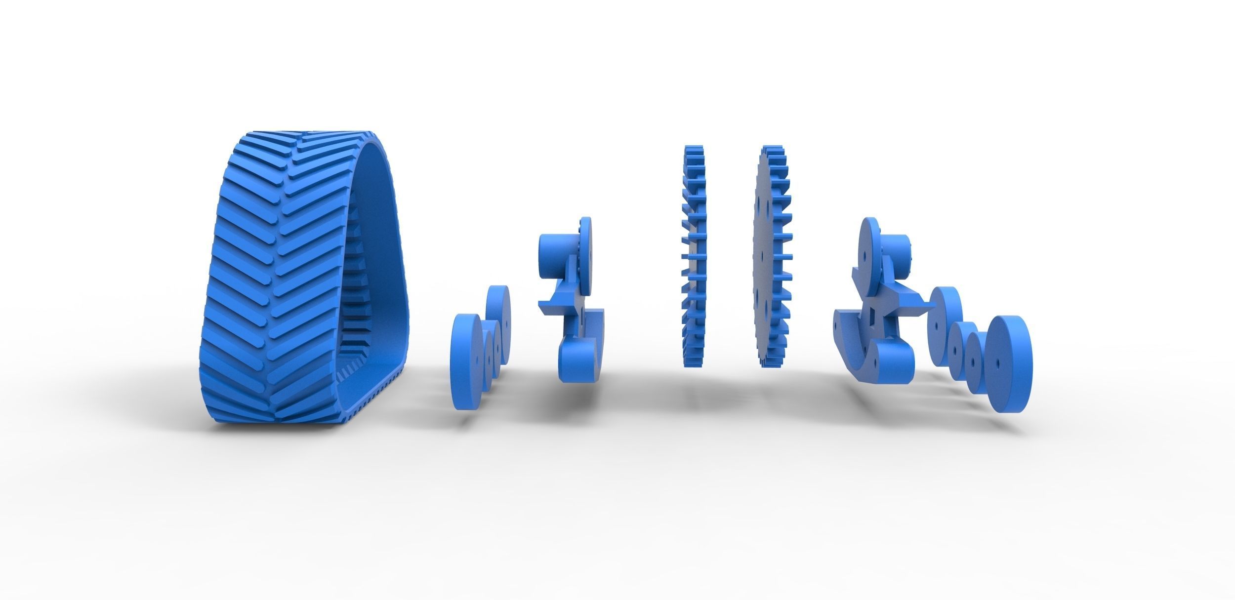 Rear Track of tractor Scale 1 to 25 3D print model_24