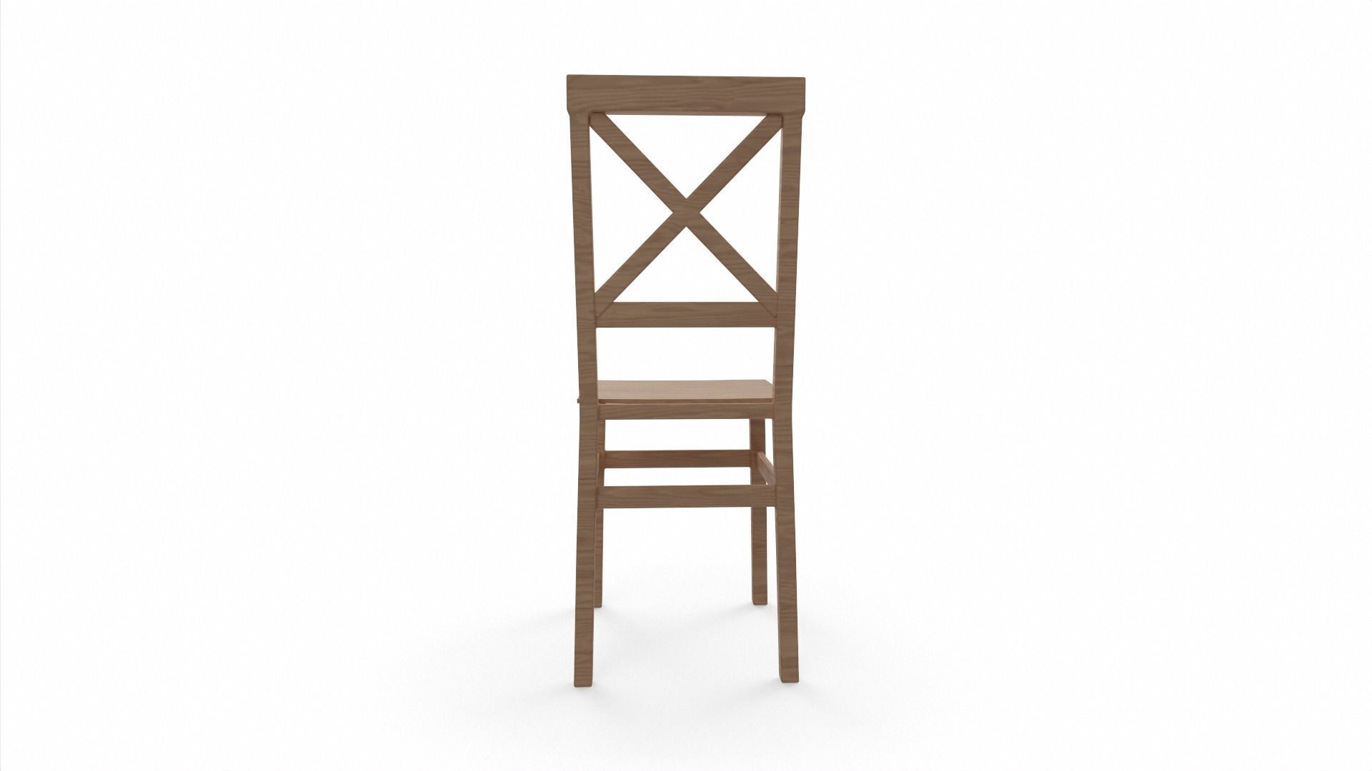 Wooden Chair Low-poly 3D model_4