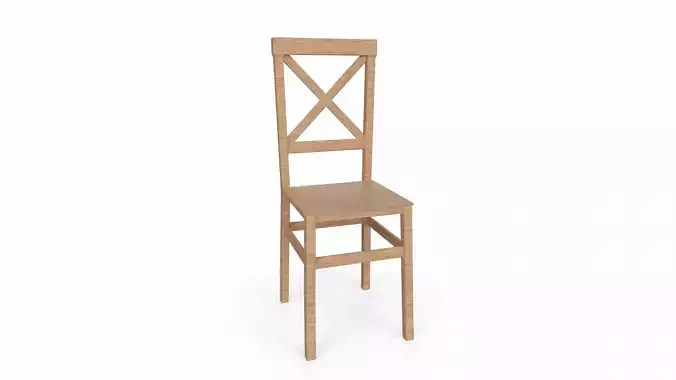 Wooden Chair Low-poly 3D model