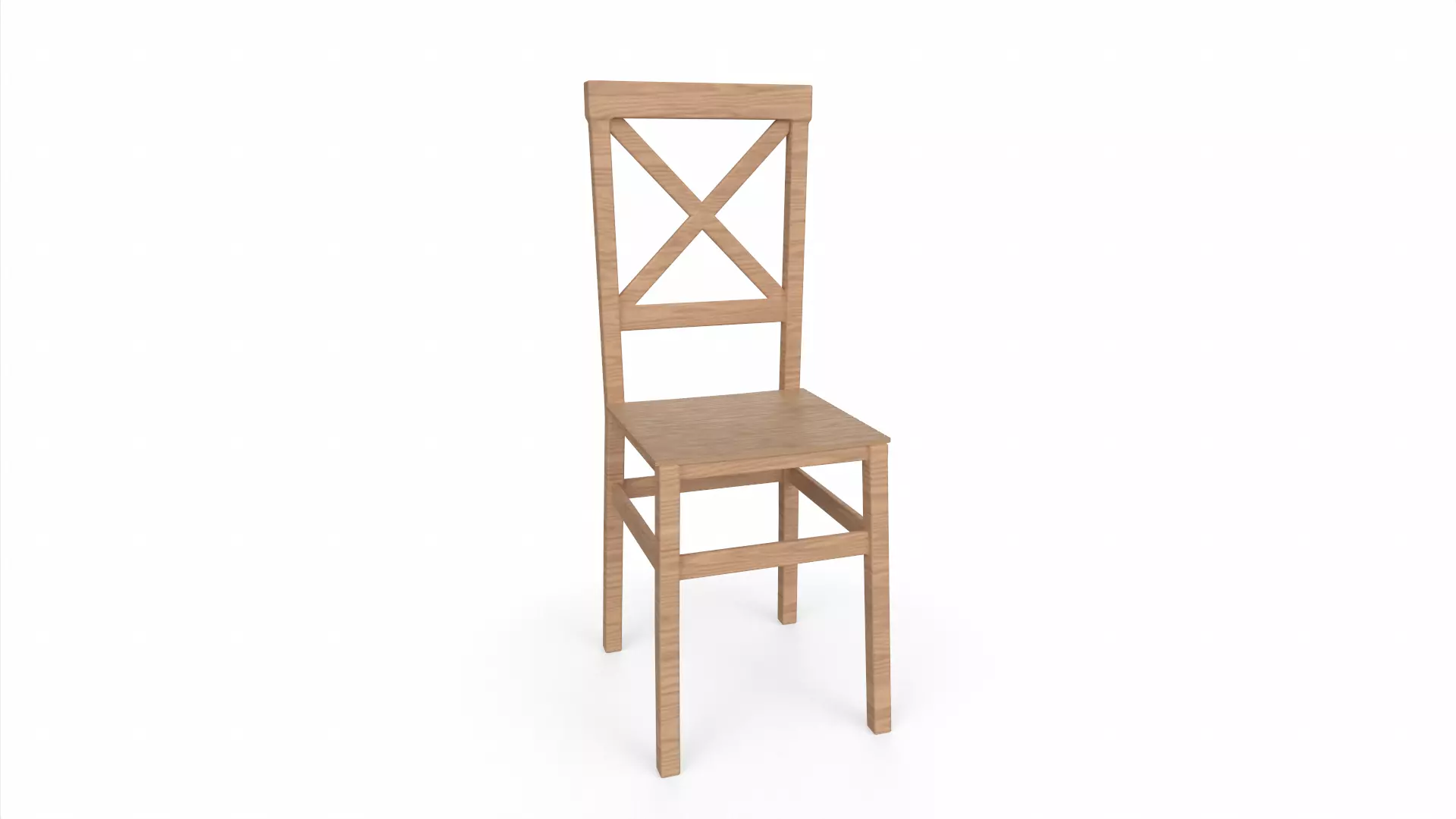 Wooden Chair Low-poly 3D model_0
