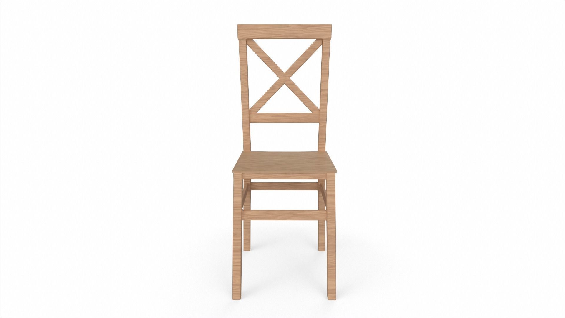 Wooden Chair Low-poly 3D model_1
