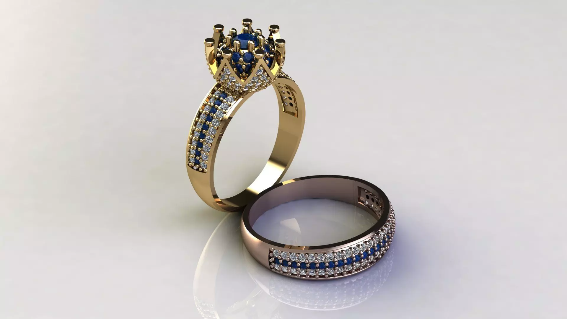 Diamond high jewelry wedding ring 3D print model