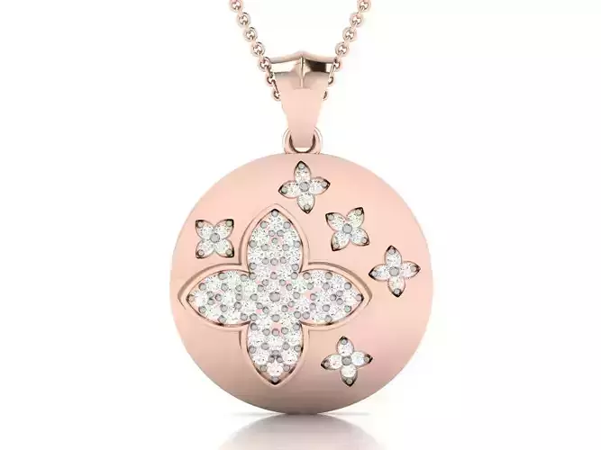 Solitaire Pendant 3DM STL OBJ FBX Renders Details