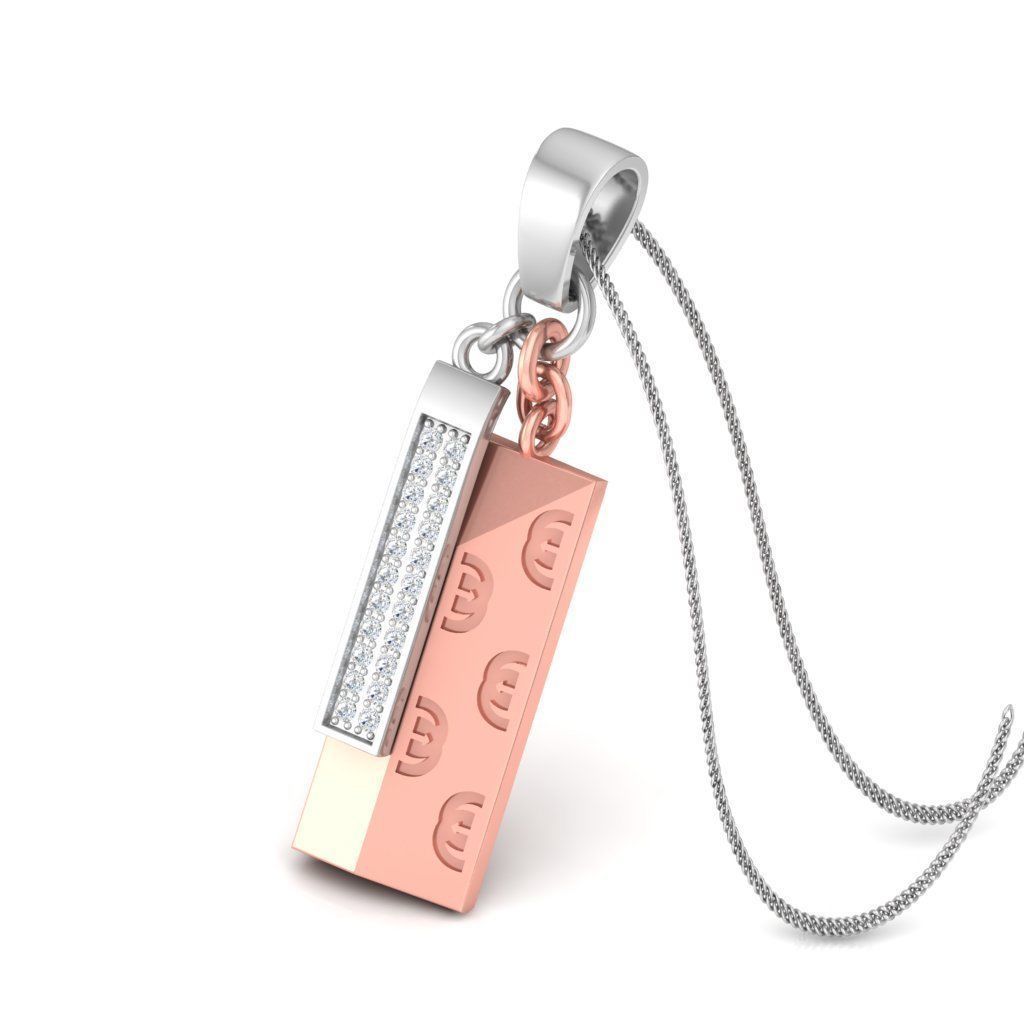 Solitaire Pendant 3DM STL OBJ FBX Renders Details 3D print model_1