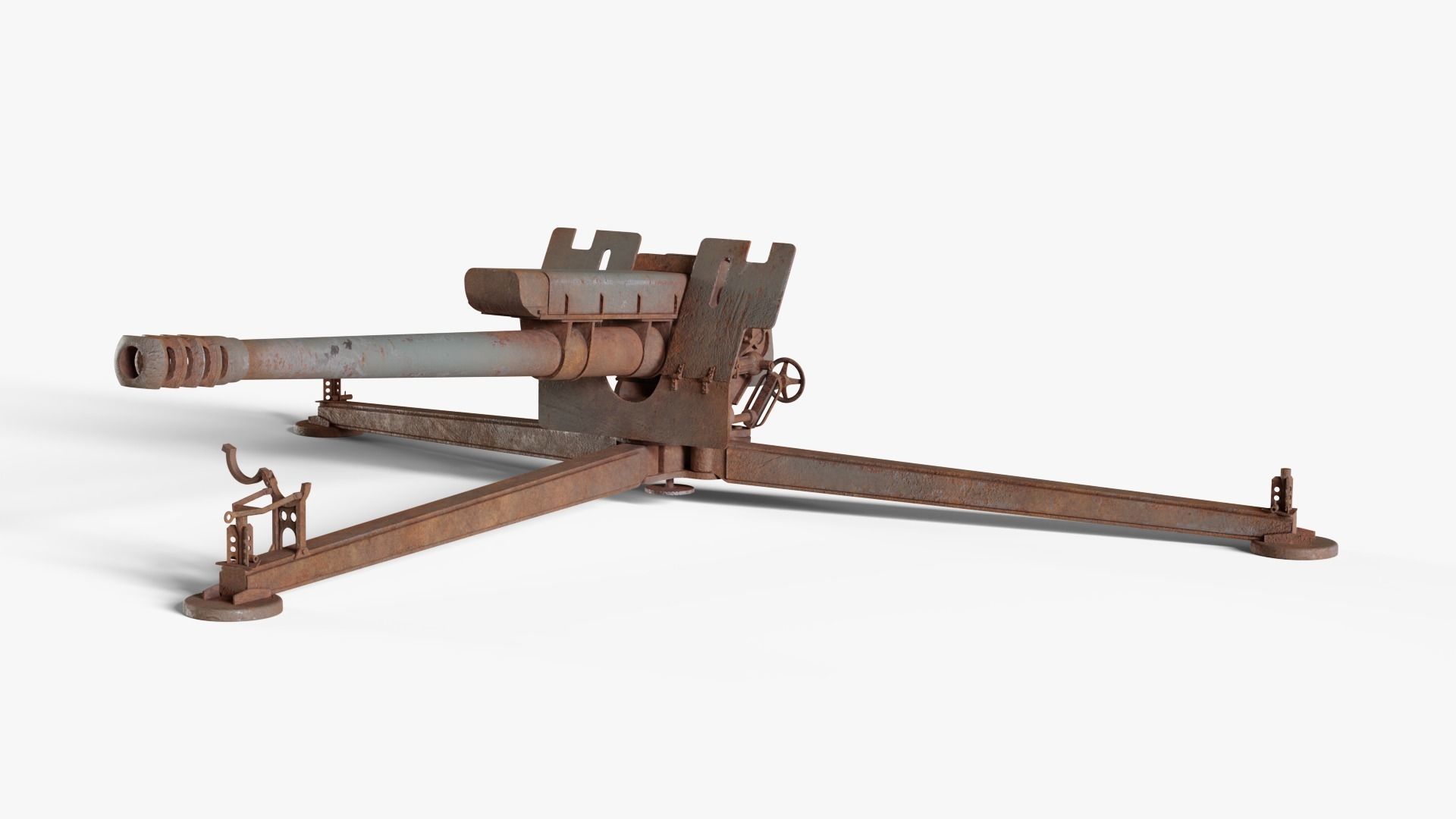 Rusted D-30-122mm-Howitzer 3D model_4