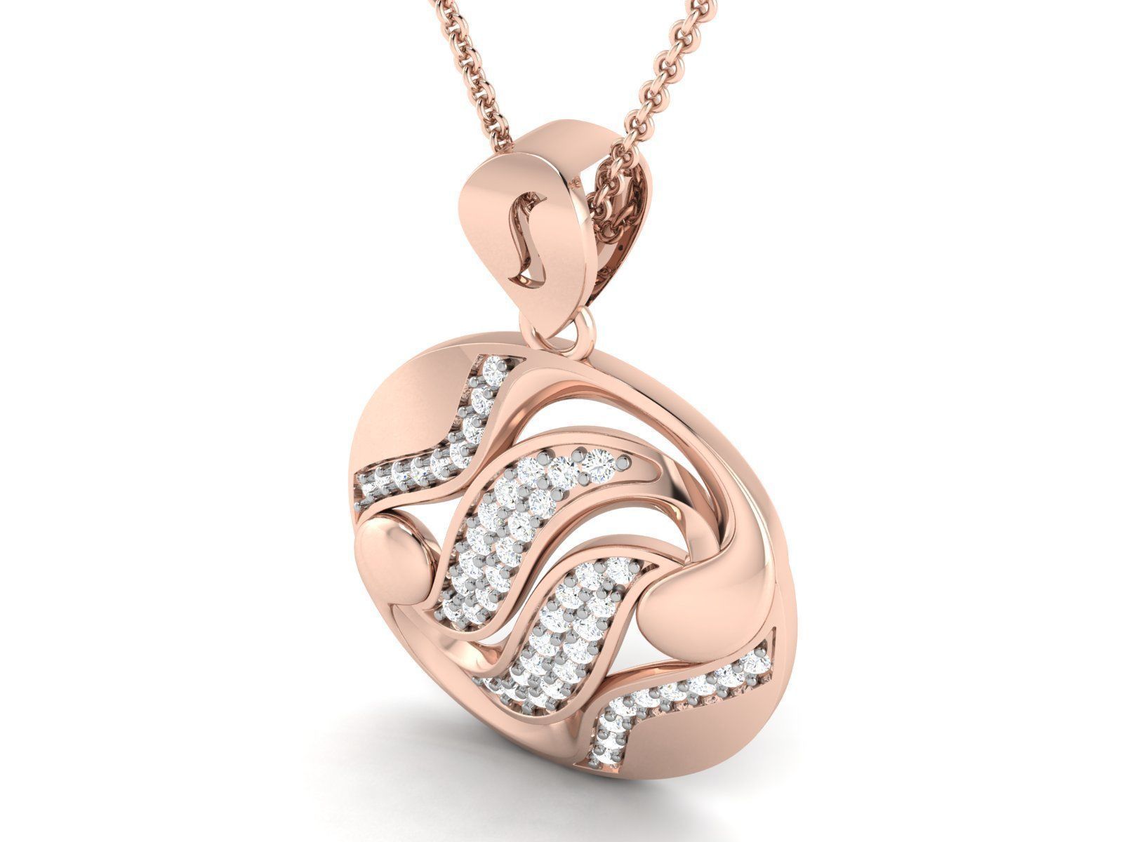 Solitaire Pendant 3D print model_3