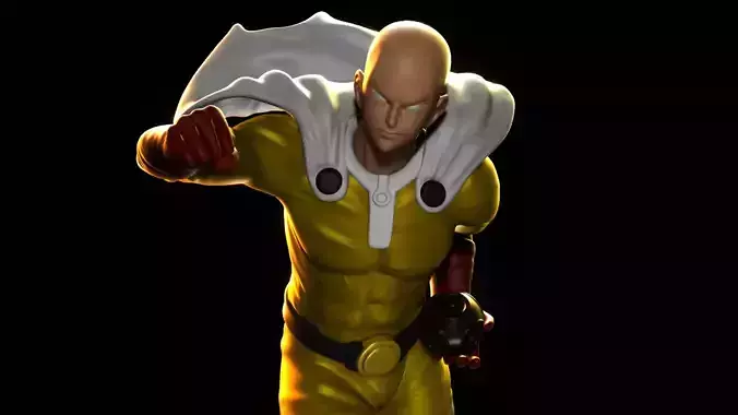 SAITAMA ONE PUNCH MAN 3D PRINT 3D FIGURE 3D MODEL