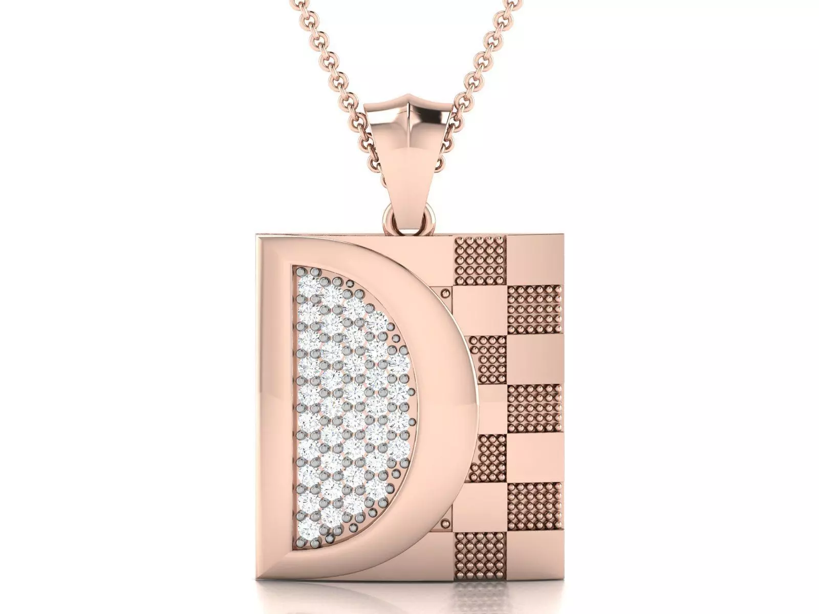 Solitaire Pendant 3DM STL OBJ FBX Renders Details 3D print model_0