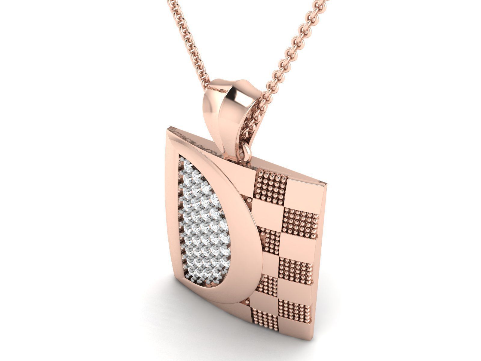 Solitaire Pendant 3DM STL OBJ FBX Renders Details 3D print model_1